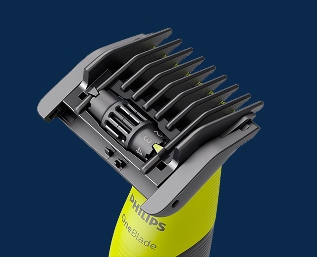 Philips OneBlade 360 connect&eacute;: sabot r&eacute;glable 5 en 1 pour tailler votre barbe